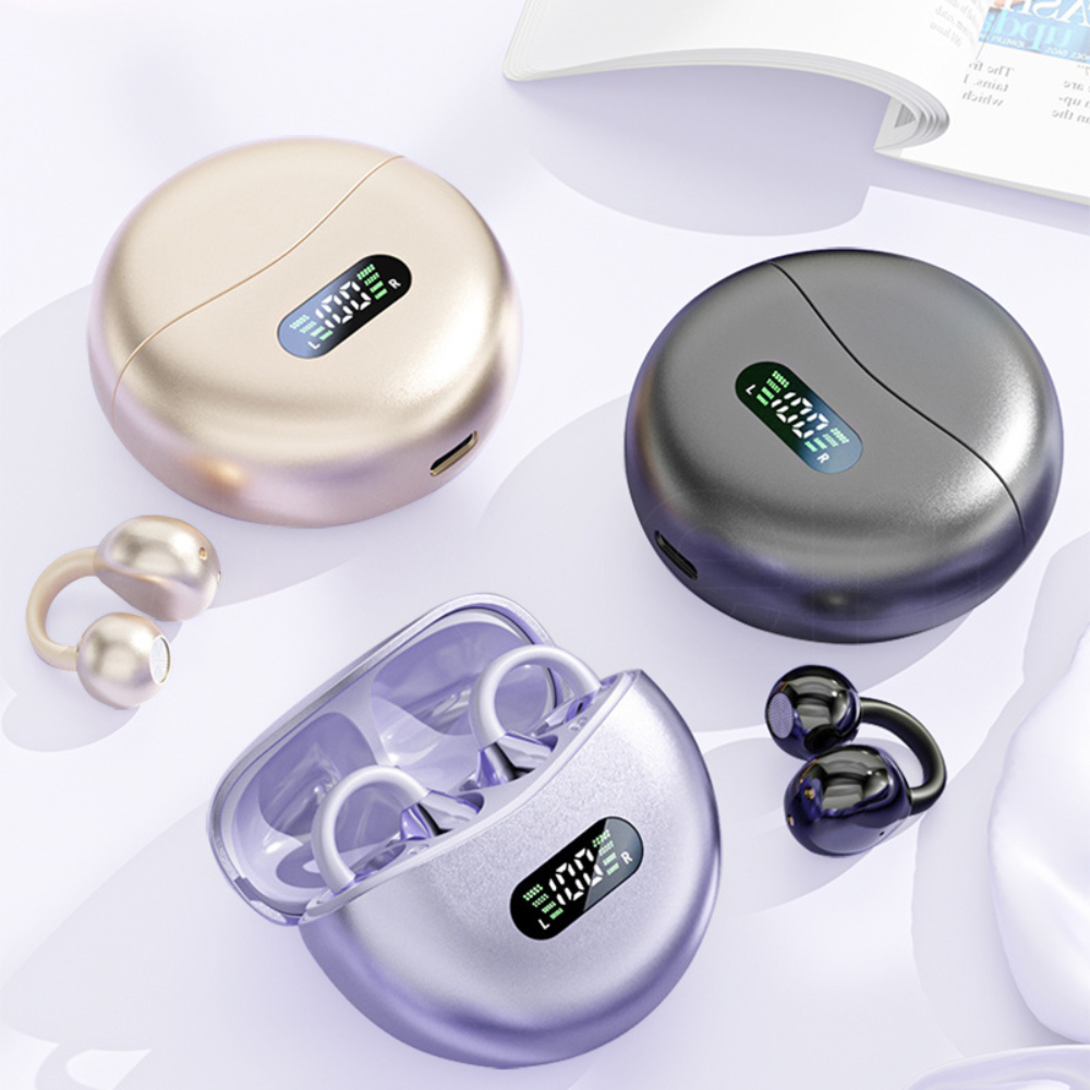 Auriculares Bluetooth Clip Ows Violetas Blancos Negros Aros