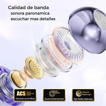 Auriculares Bluetooth Clip Ows Beige Aros