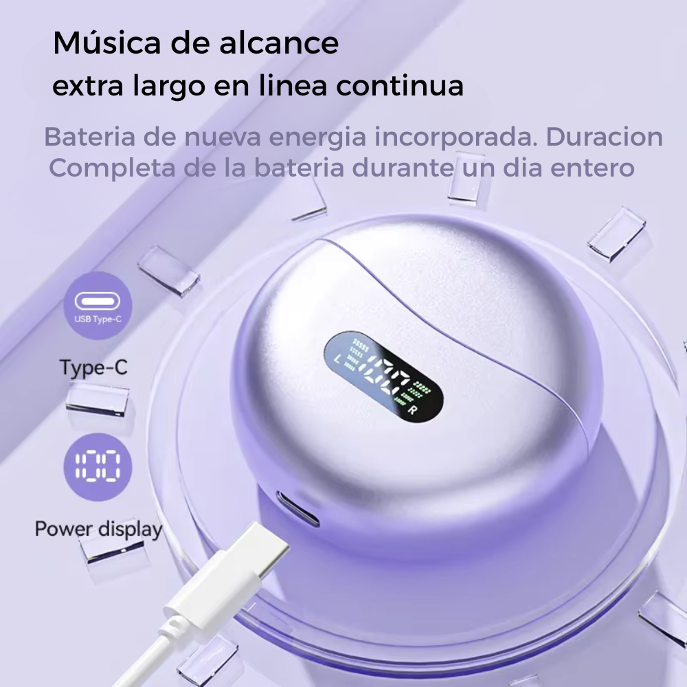 Auriculares Bluetooth Clip Ows Beige Aros